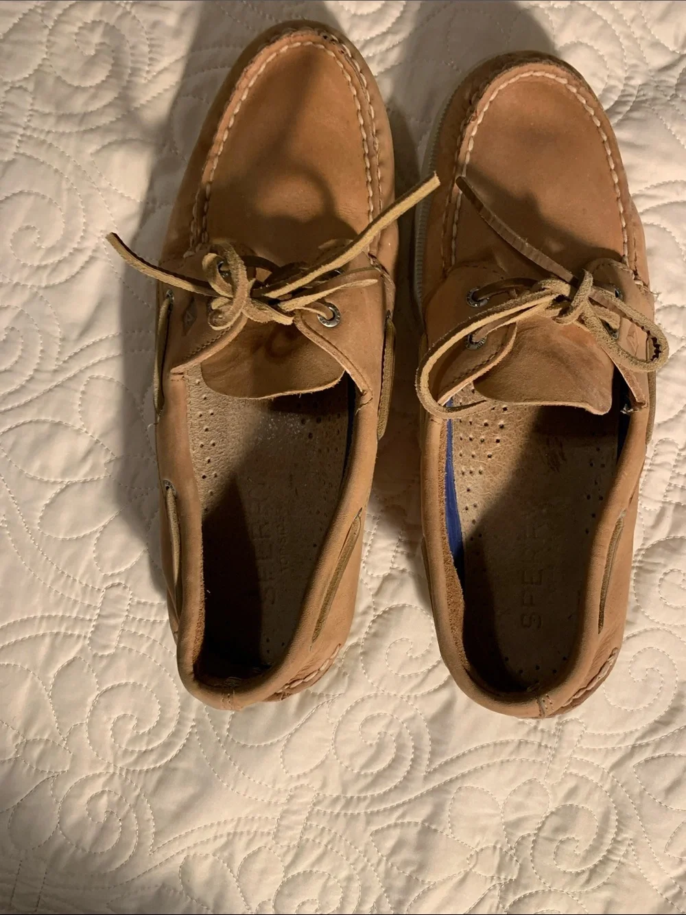 Men's Sperry Tan Leather Boat Shoes size 11.5